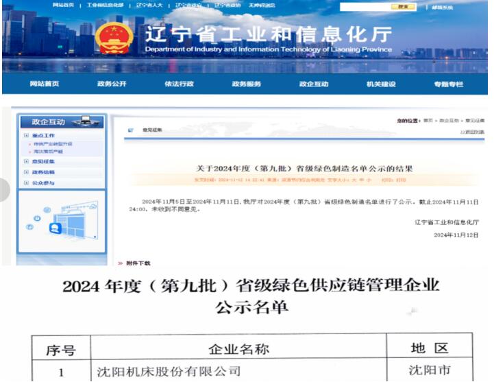 沈陽(yáng)機床股份有限公司再度入選綠色制造名單 實(shí)現綠色制造省級“大滿(mǎn)貫” 沈陽(yáng)機床股份有限公司再度入選綠色制造名單 實(shí)現綠色制造省級“大滿(mǎn)貫”